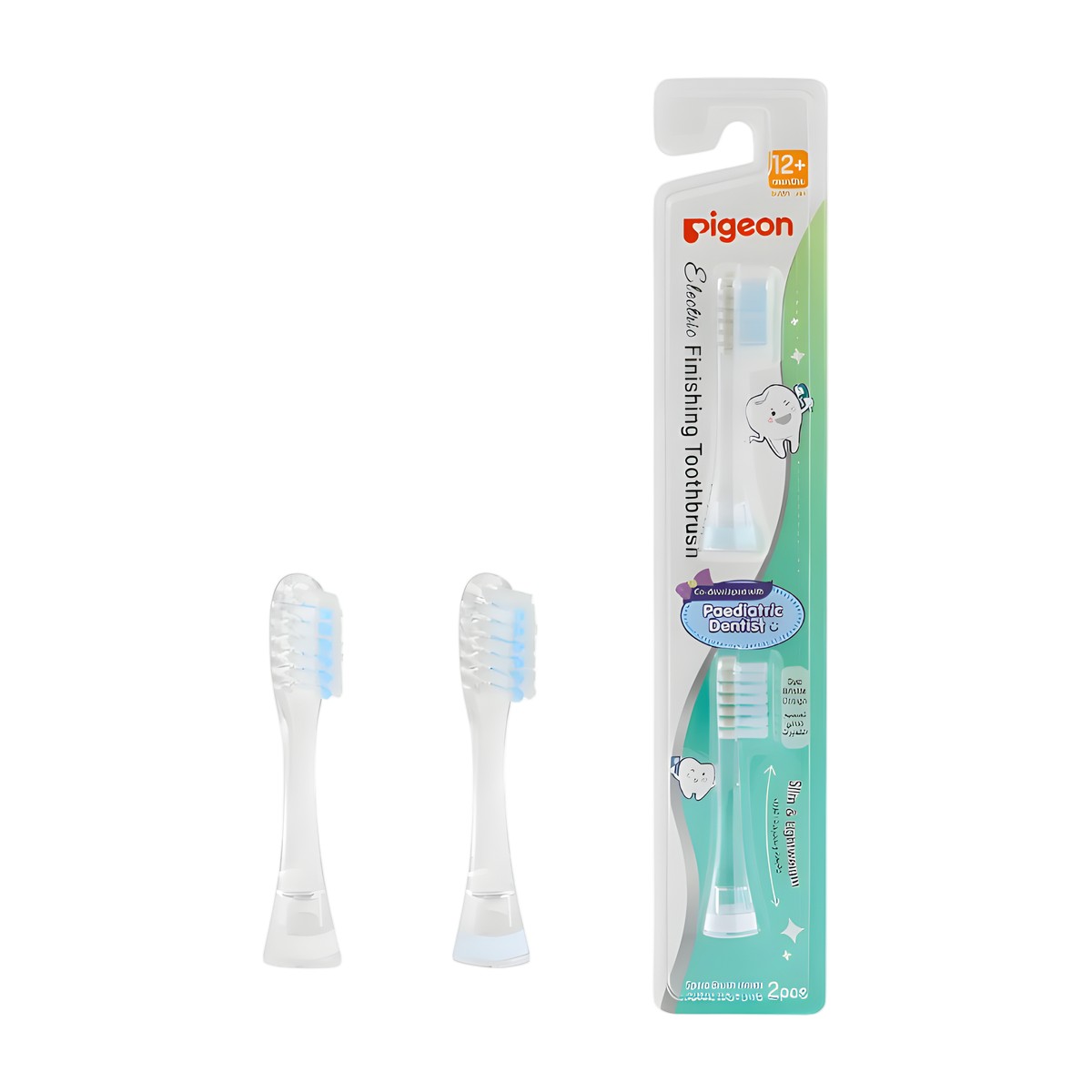 Repuesto de cabezales originales para cepillo de dientes eléctrico Pigeon – Pack de 2 unidades para bebé 12 meses