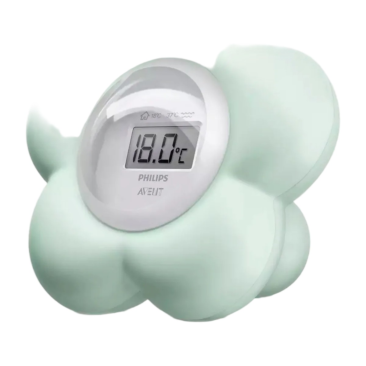 Termómetro digital Philips Avent resistente al agua sobre mesón del baño
