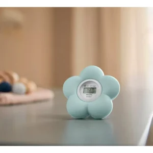 Termómetro Philips Avent mostrando temperatura ambiente del dormitorio del bebé