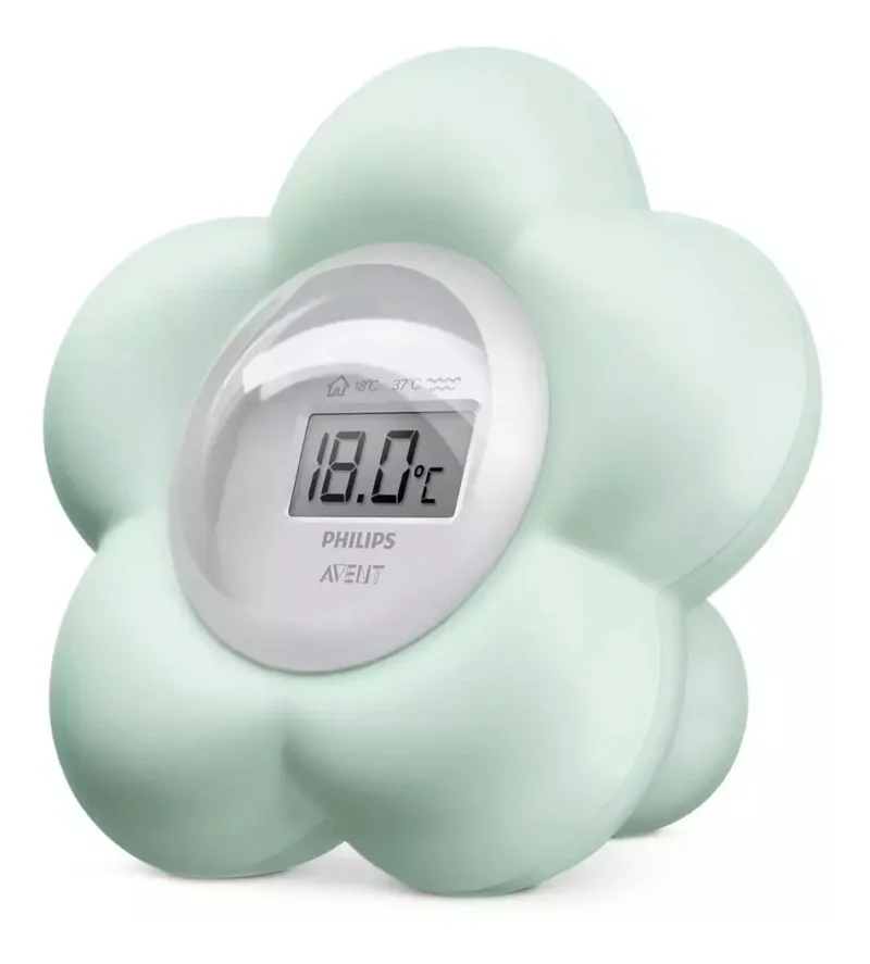 Termómetro digital Philips Avent resistente al agua sobre mesón del baño