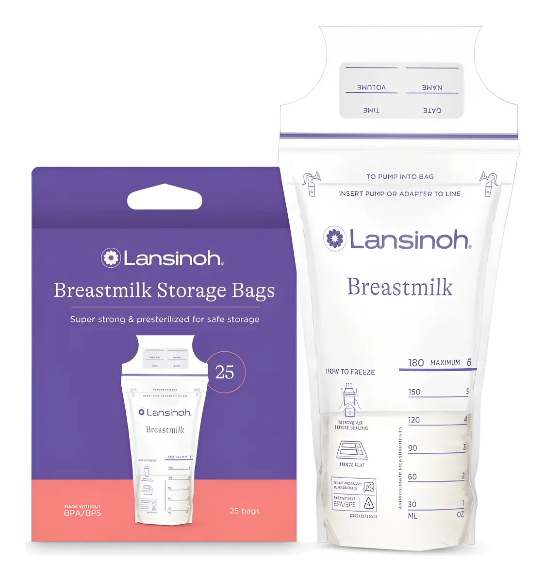 bolsas almacenamiento leche materna lansinoh pack 25 unidades