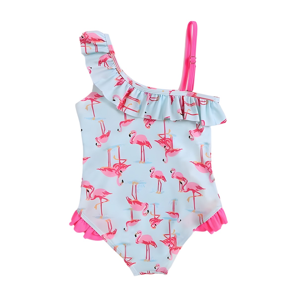 enterito de baño infantil con flamencos diseño un hombro