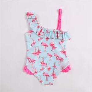 enterito de baño infantil con flamencos diseño un hombro