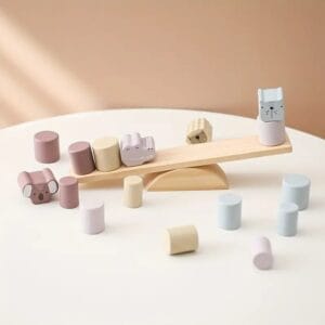 juego-montessori-equilibrio-animales-madera-pastel