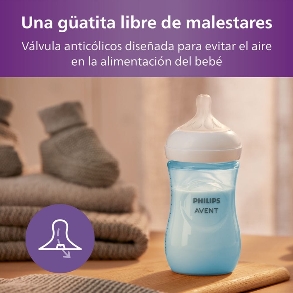 Set Triple Mamaderas Philips Avent Natural Response – Ayuda a reducir colicos y malestares