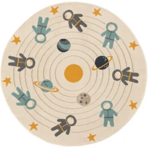Alfombra Infantil Redonda Espacio 100 cm