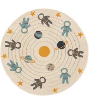 Alfombra Infantil Redonda Espacio 100 cm