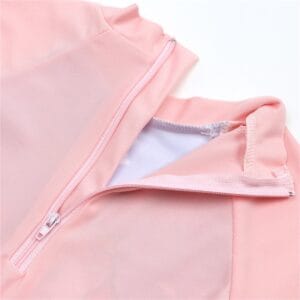 detalles cuello traje de baño niña upf50 una pieza con sombrero protección solar