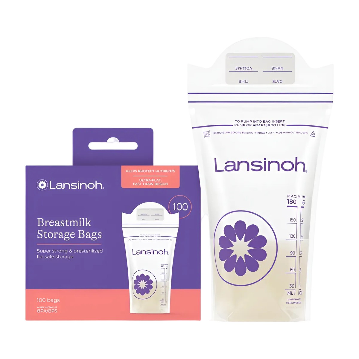 bolsas de almacenamiento de leche materna lansinoh pack 100 unidades