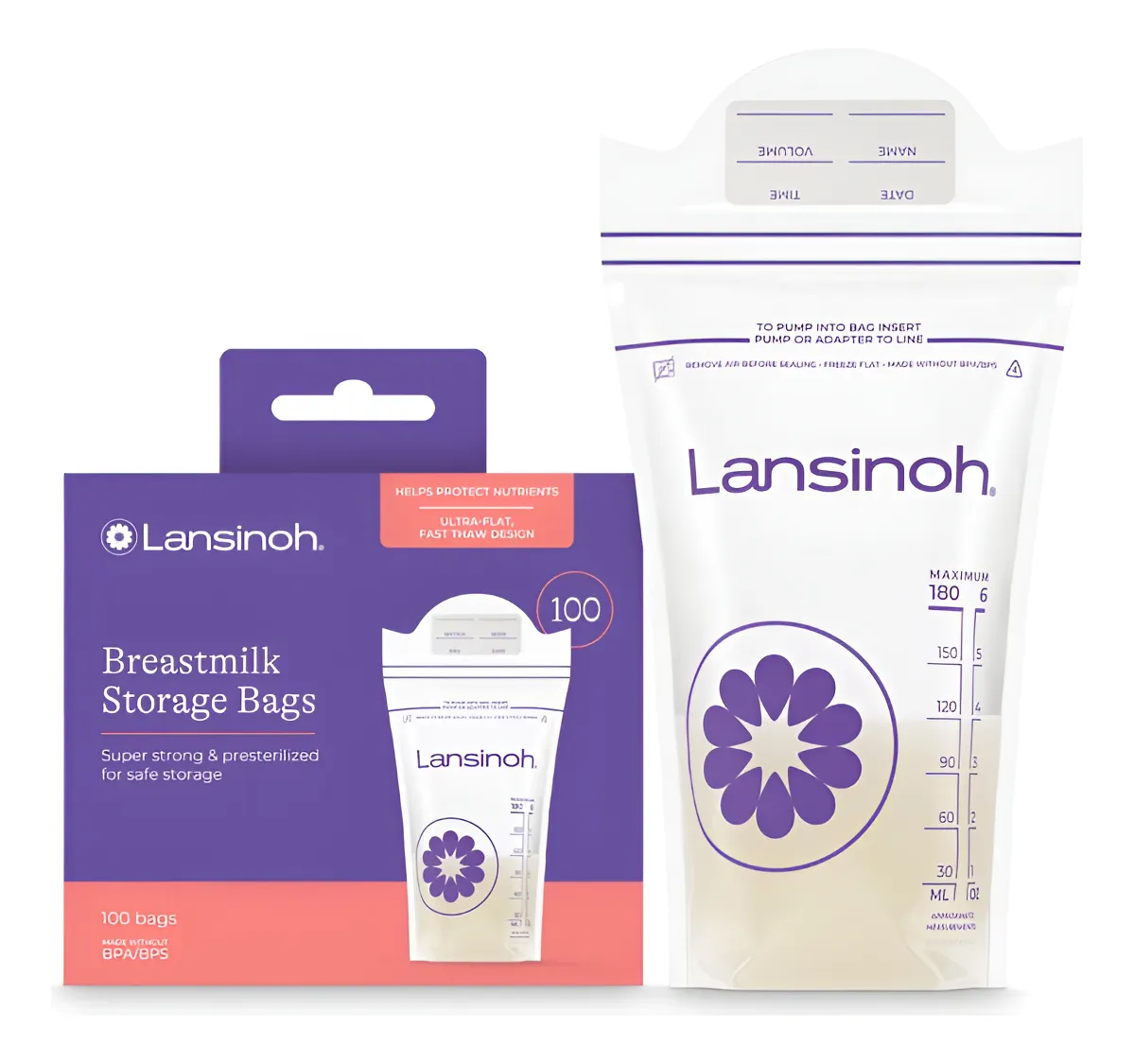 bolsas de almacenamiento de leche materna lansinoh pack 100 unidades