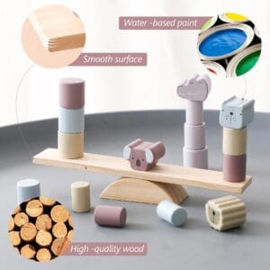 bloques-equilibrio-animales-pastel-madera