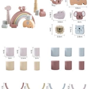 juego montessori equilibrio animales madera piezas 2