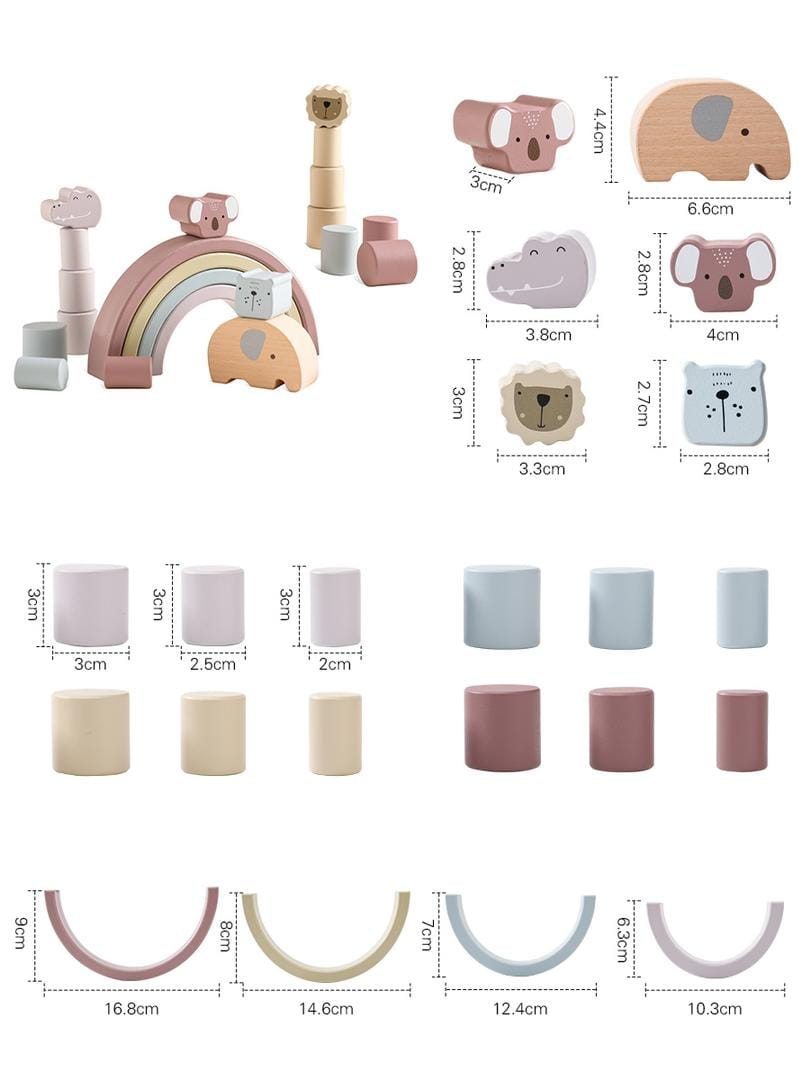 juego montessori equilibrio animales madera piezas 2