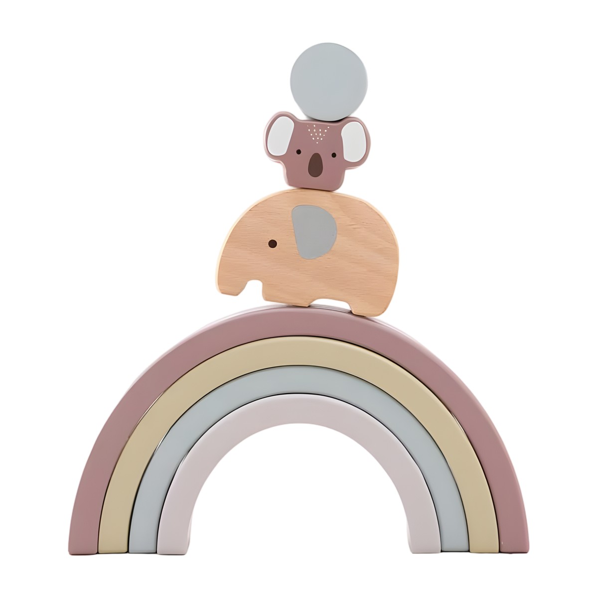 Set Montessori de animales de madera para apilar – equilibrio y motricidad fina