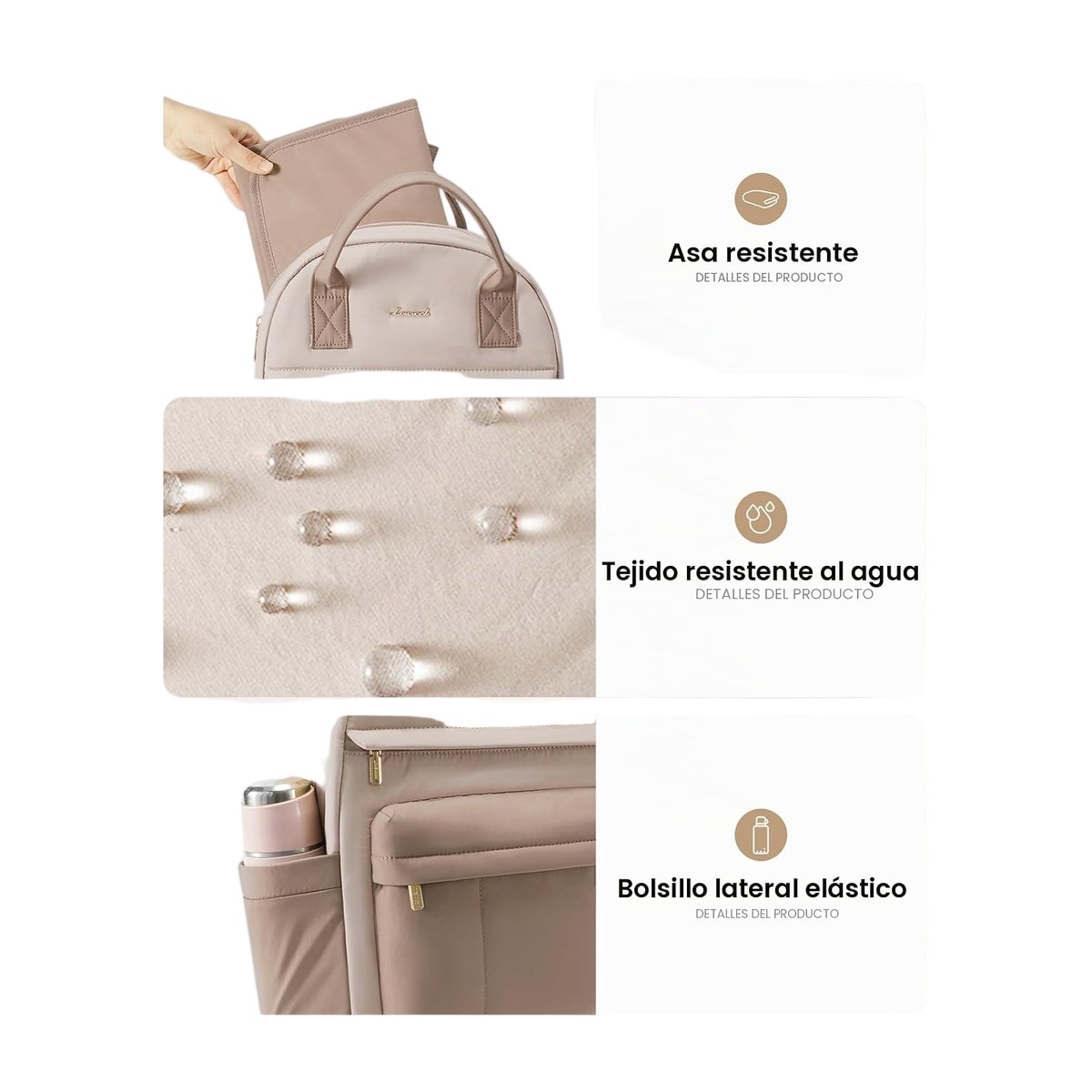 Bolso maternal grande 30L con organizadores internos y mudador portátil — Estilo de Bebé