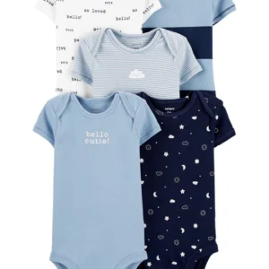 Set 5 Bodies Bebé Niño Algodón | Comodidad y Estilo Deportivo – Estilo de Bebé