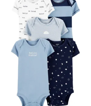 Set 5 Bodies Bebé Niño Algodón | Comodidad y Estilo Deportivo – Estilo de Bebé