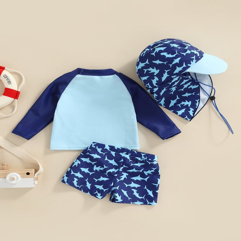 espalda traje-de-bano-nino-tiburon-3-piezas-sensiblue