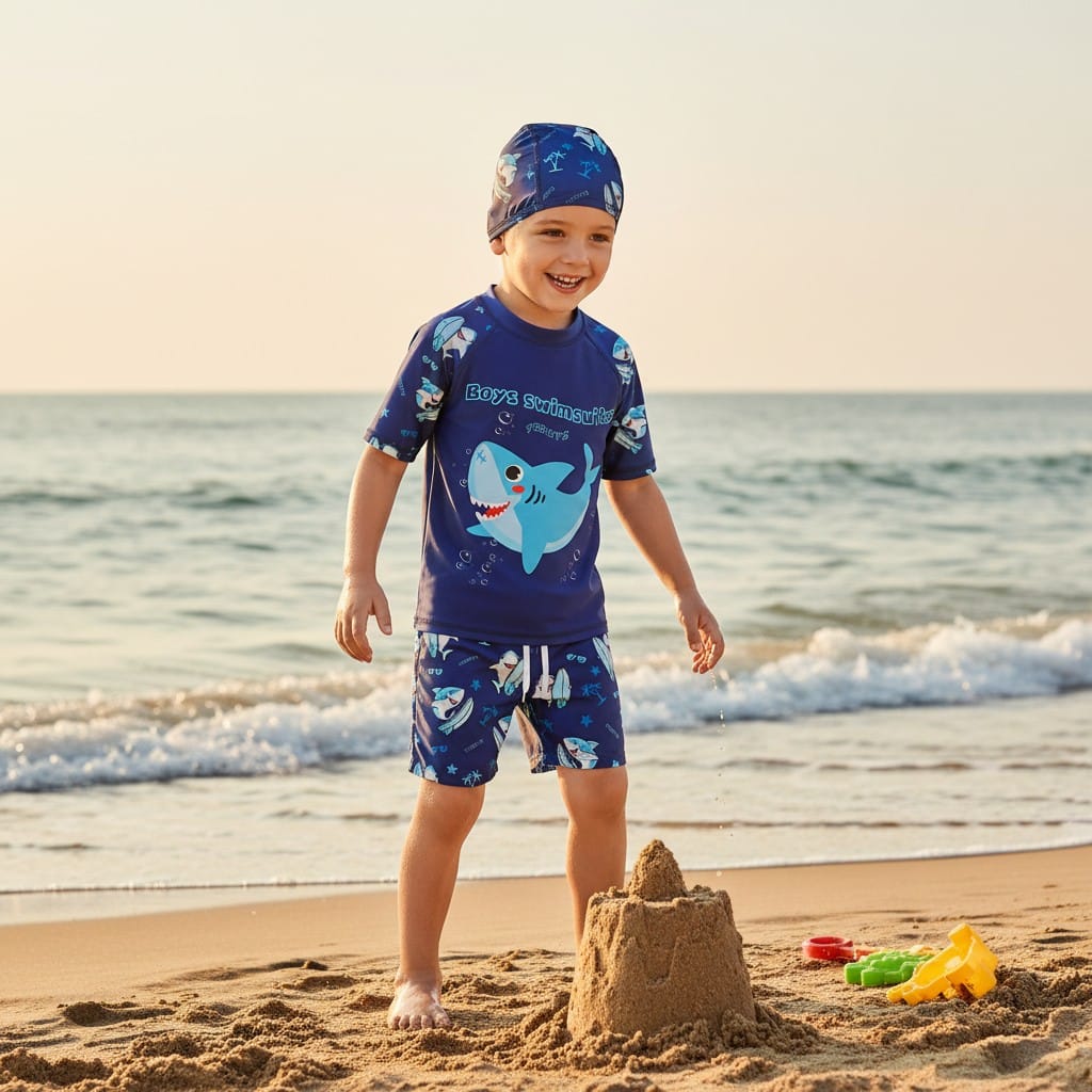 Traje de baño niño SensiBlue - 3 piezas diseño tiburon