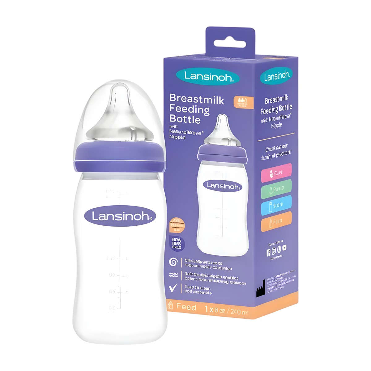 Mamadera Lansinoh Natural Wave 240 ml