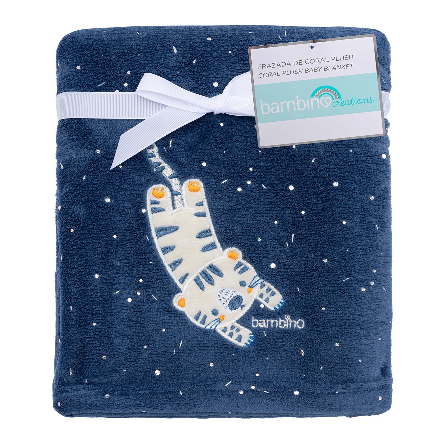 Frazada de coral - tigre y estrellas