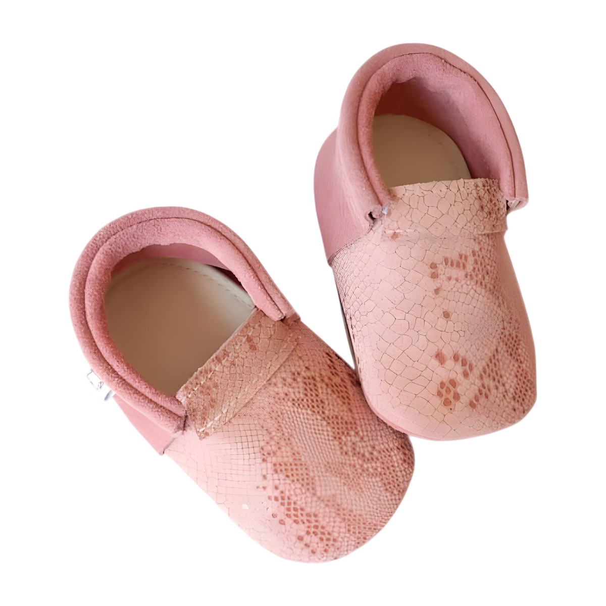 moccs bebé reno con pitón rosado – calzado ergonómico para primeros pasos