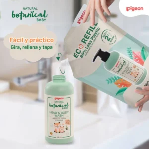 Recarga Gel de Limpieza Pigeon Head & Body Wash Botanical 900 ml