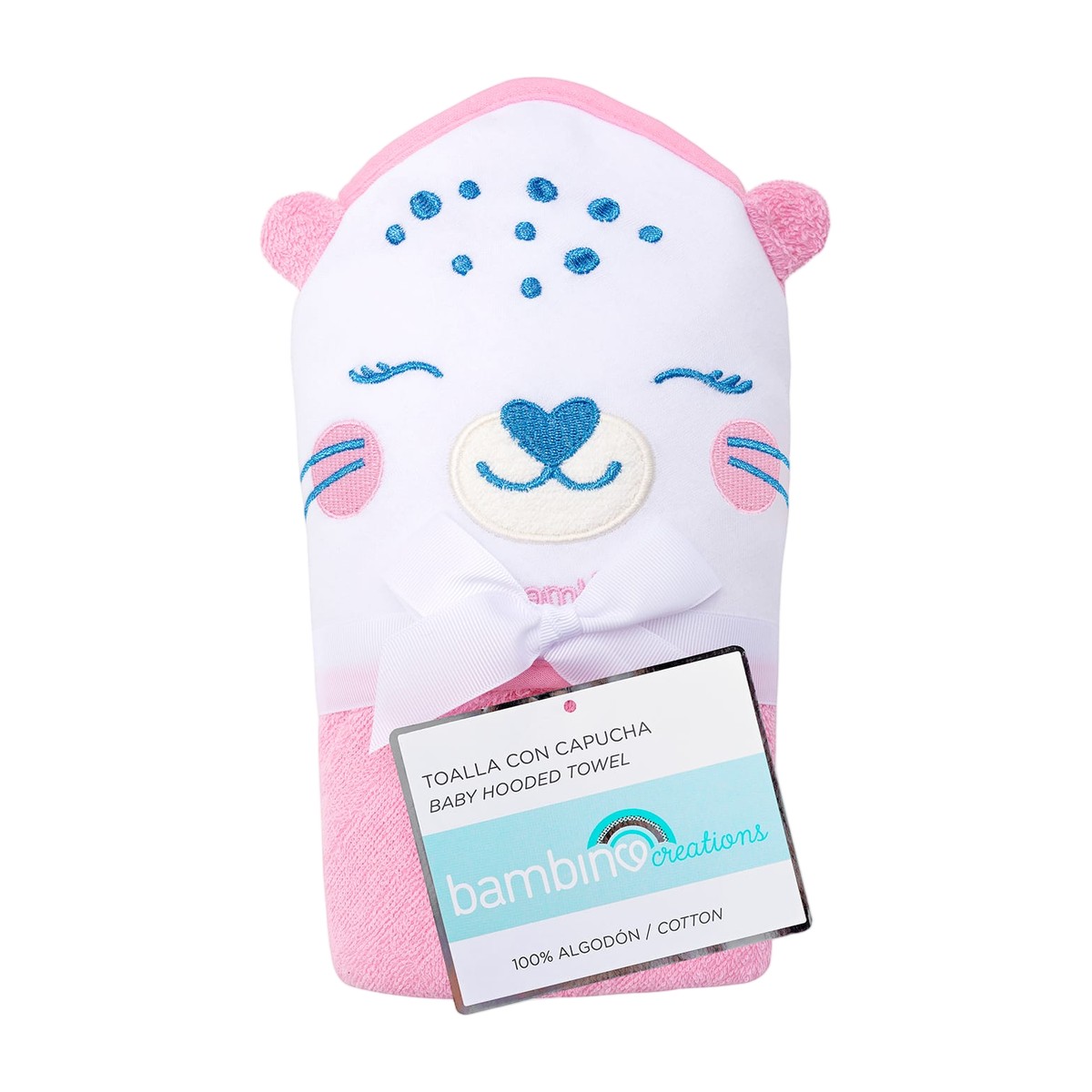 Toalla con Capucha Bebé Chita Rosada