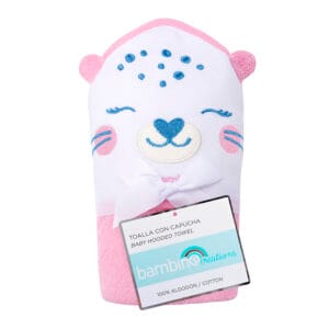 Toalla con Capucha Bebé Chita Rosada