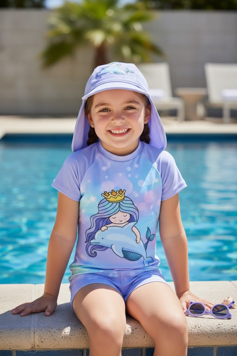 Swimsuit niña enterito con gorro