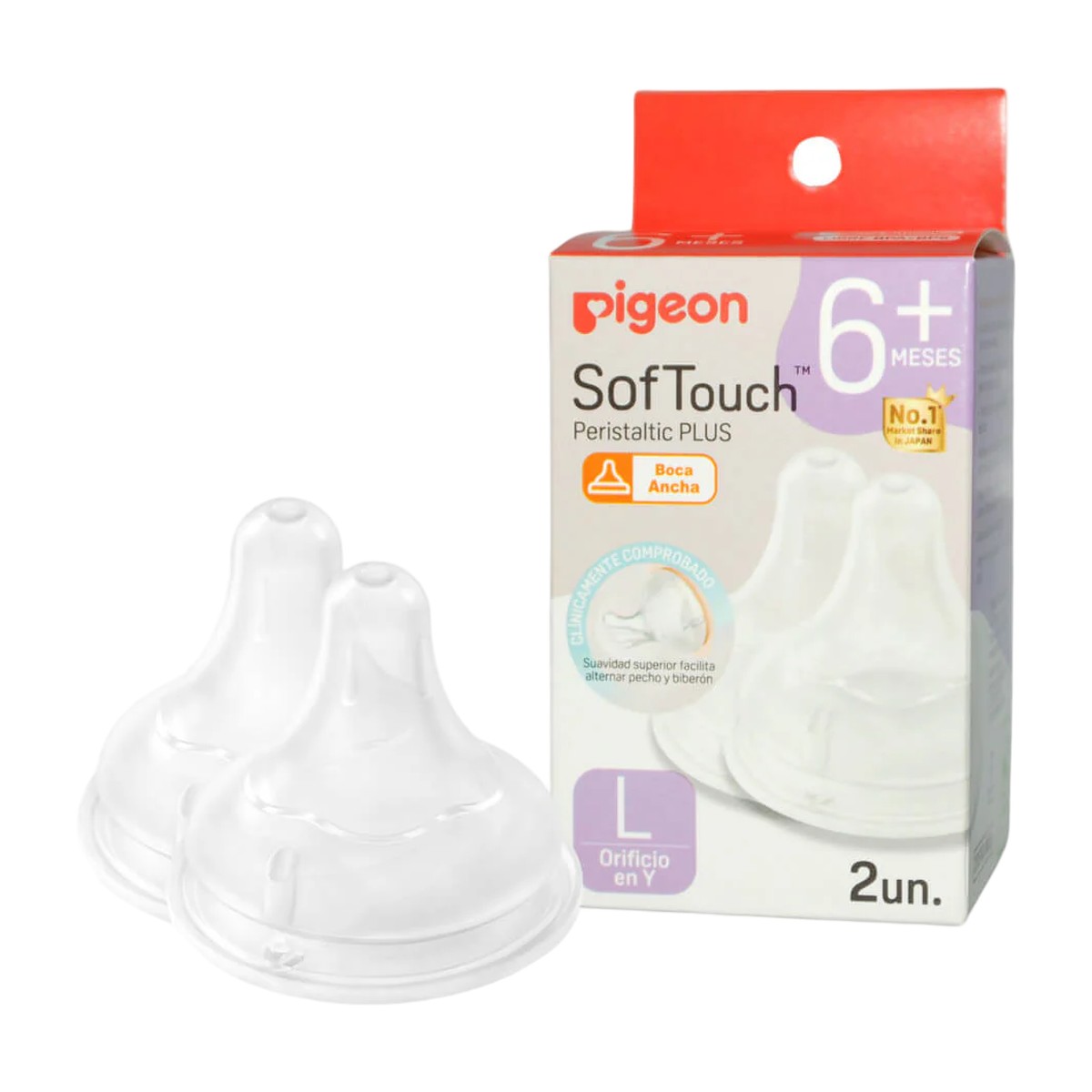 Tetinas de Repuesto Softouch Pigeon Talla L (2 Un) – Flujo Medio-Alto