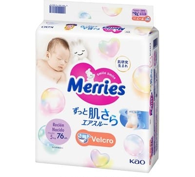 pañales Merries RN velcro super jumbo