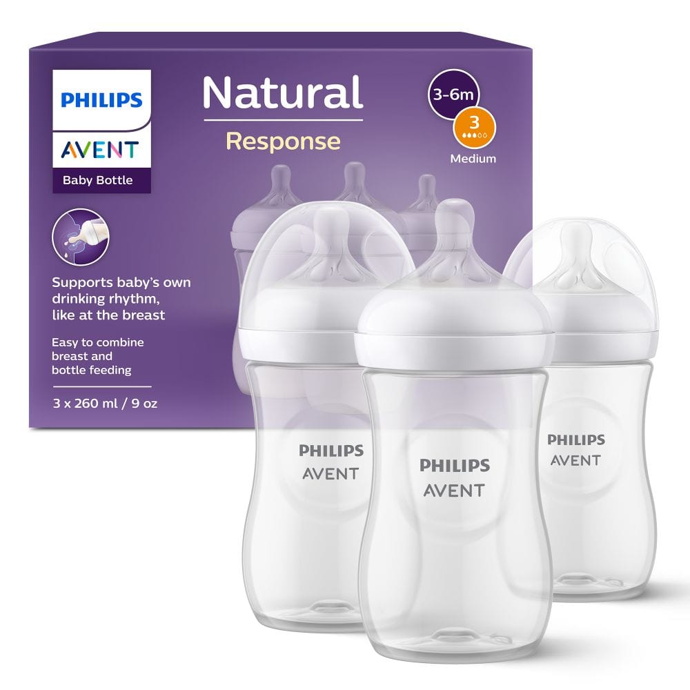 Mamaderas Natural Response Philips Avent 260 ml – Pack x3 (3m+)