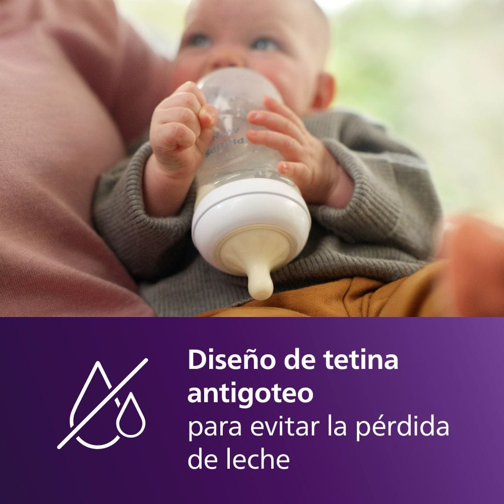 Set 3 Mamaderas Philips Avent Natural Response 260 ml – Flujo Medio (3–6 meses)