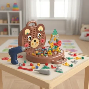 Set de Construcción 3D con Taladro Infantil | Maletín Osito
