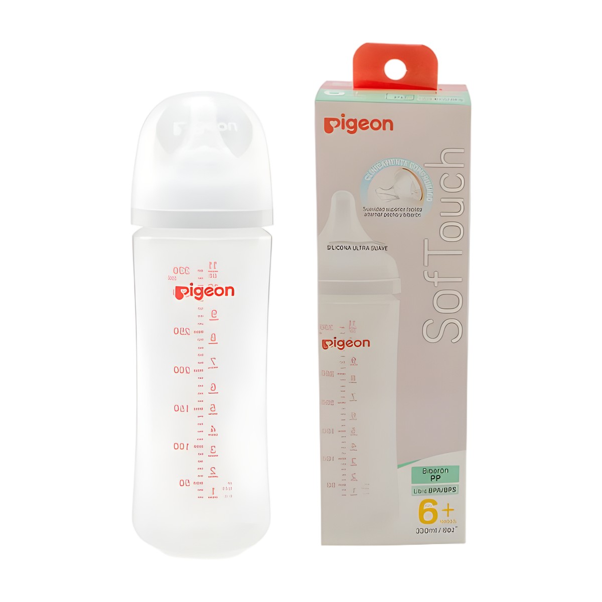 Mamadera Boca Ancha Pigeon Softouch 330 ml | 6+ Meses