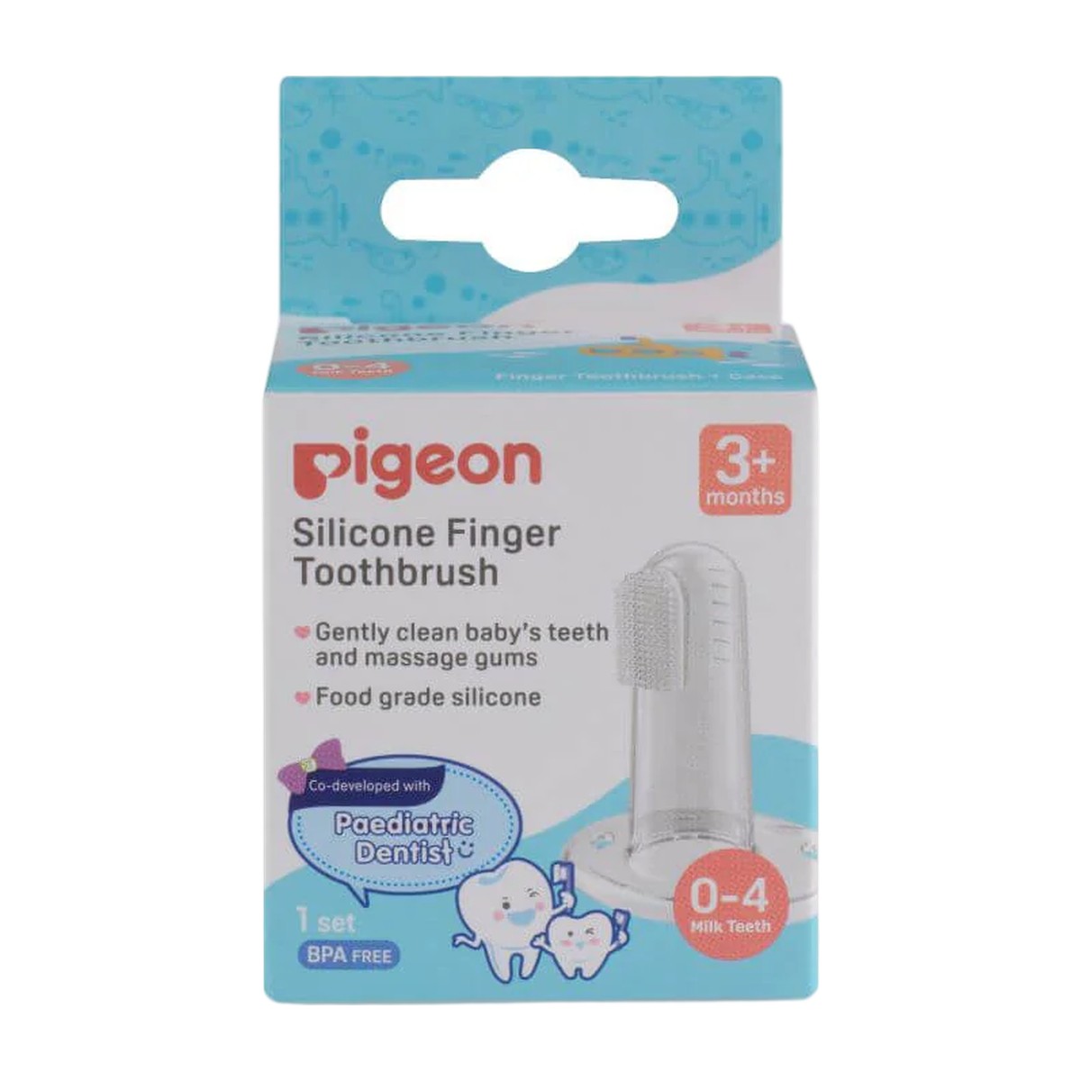 Cepillo de silicona para dedo, ideal para higiene bucal del bebé