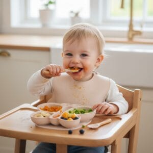 Bebe comiendo en BLW