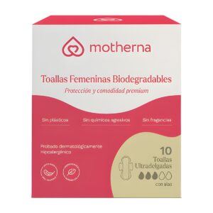 Toallas femeninas biodegradables Motherna ultra delgadas