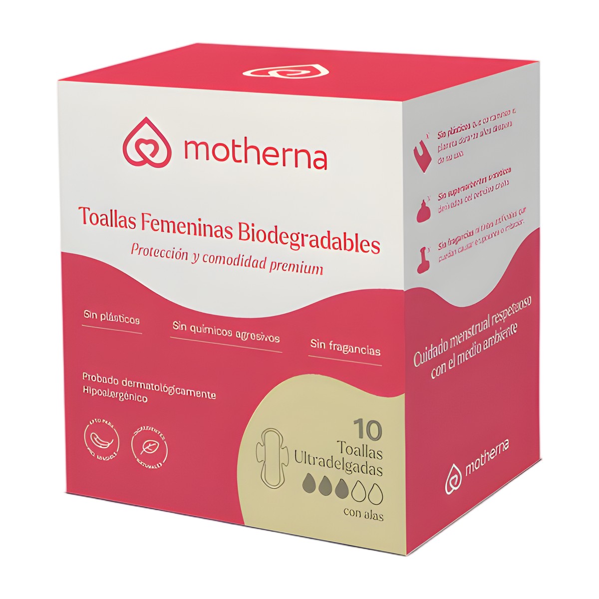 Toallas femeninas biodegradables Motherna ultra delgadas