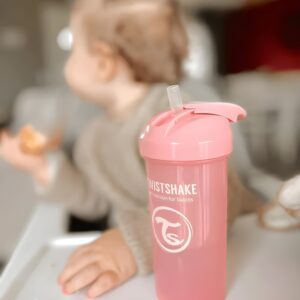 Vaso Twistshake Rosado con Bombilla 360 ml