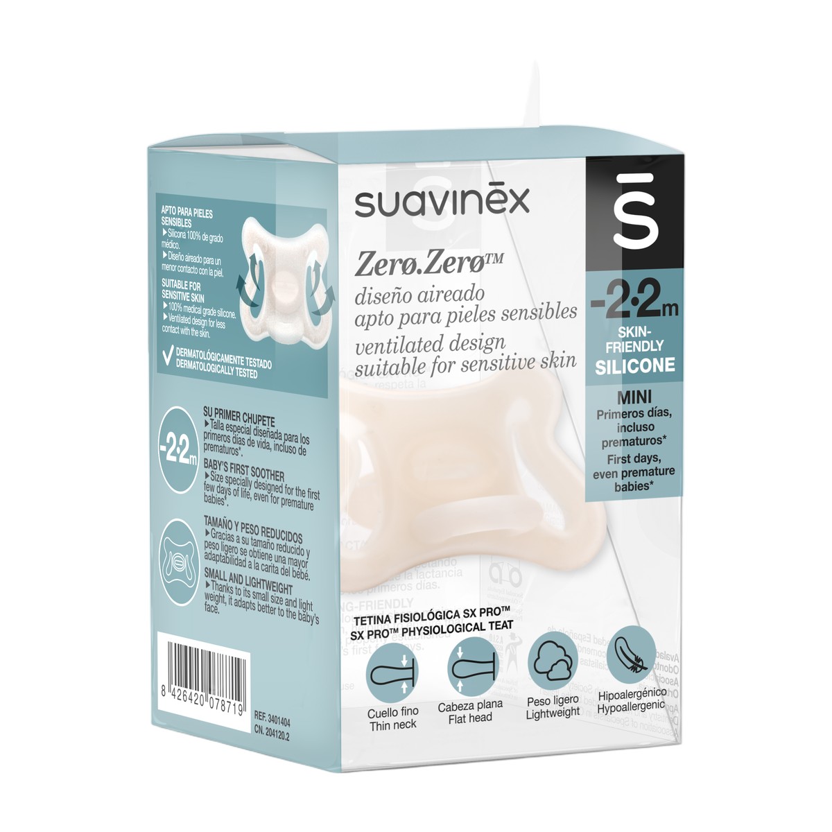Chupete Zero Zero Fisiológico Silicona Prematuro -2 a 2 Meses