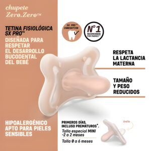 Pack 2 Chupetes Zero Zero Fisiológico Silicona 0 a 6 Meses – vista 5