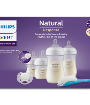 Set Mamaderas Philips Avent Natural Response + Chupete + Cepillo