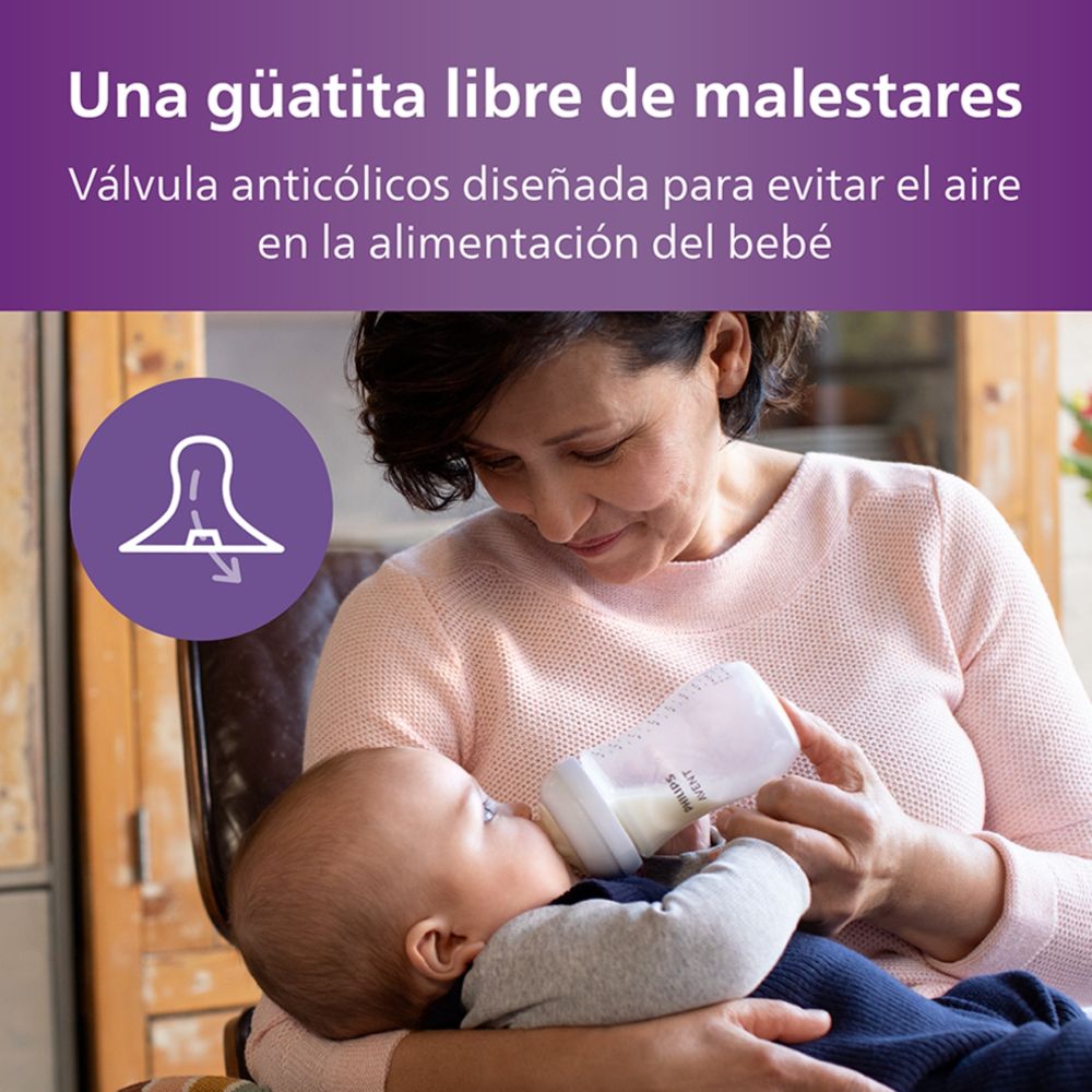 Set Mamaderas Philips Avent Natural Response + Chupete + Cepillo