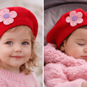 Boina para Bebé Algodón con Moño de Flor | Boina Petite Fleur