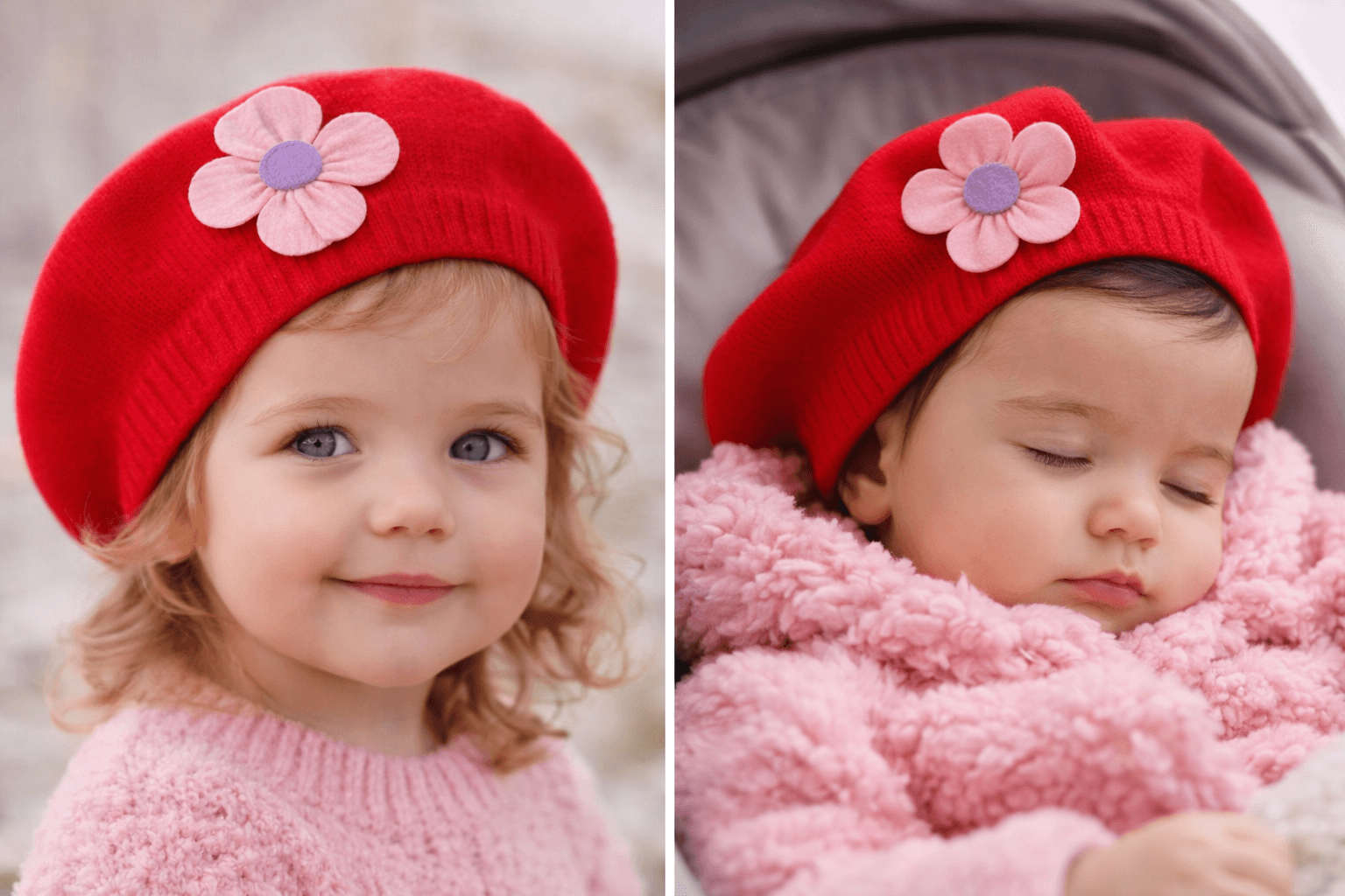 Boina para Bebé Algodón con Moño de Flor | Boina Petite Fleur