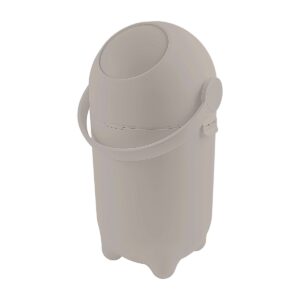 Basurero de pañales SensiBlue gris cálido con la tapa cerrada