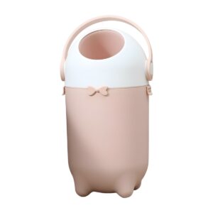 Basurero de pañales hermético SensiBlue rosado palo con tapa blanca y lazo