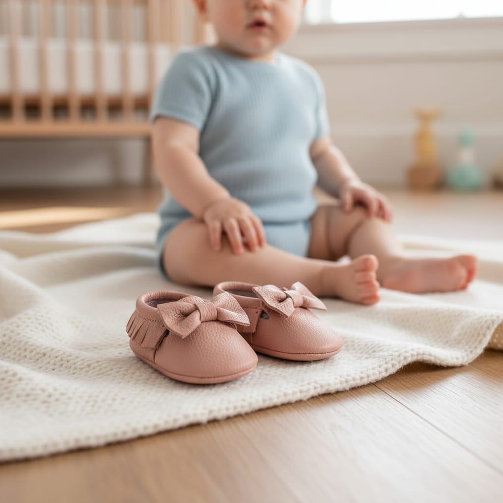 mocasin bebe cuero genuino